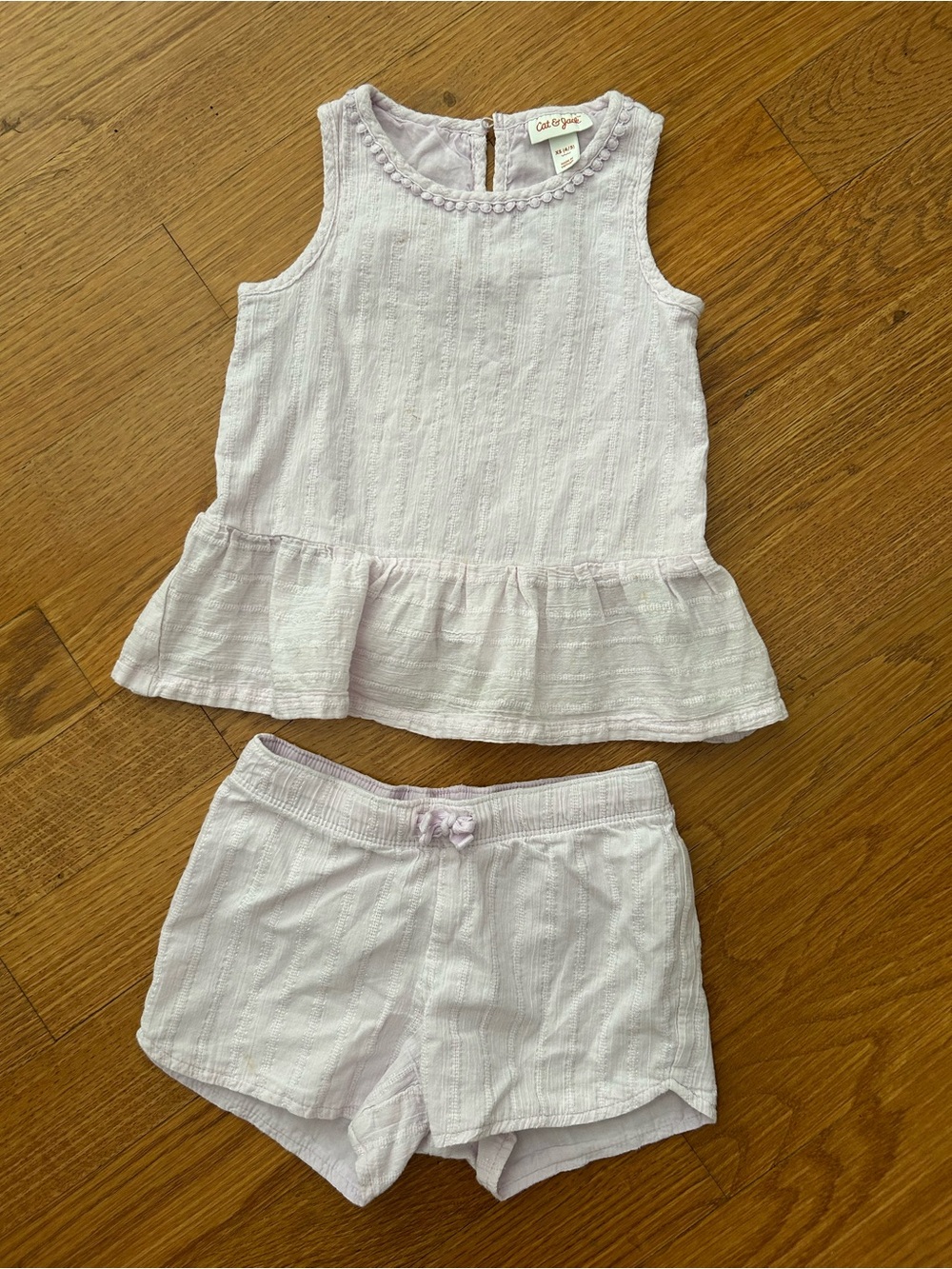 Cat & Jack Light Lavender Peplum Tank and Shorts Set